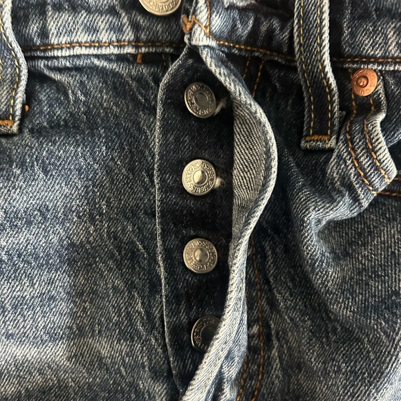 Levi's 501 Blue Distressed Jean Shorts Waist Size 25 - Picture 5 of 10